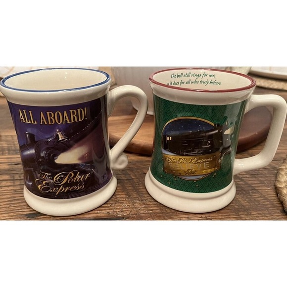 The Polar Express 12oz Believe 3D Ceramic Hot Chocolate Mug Set of 4 Coffee Tea - Picture 7 of 11